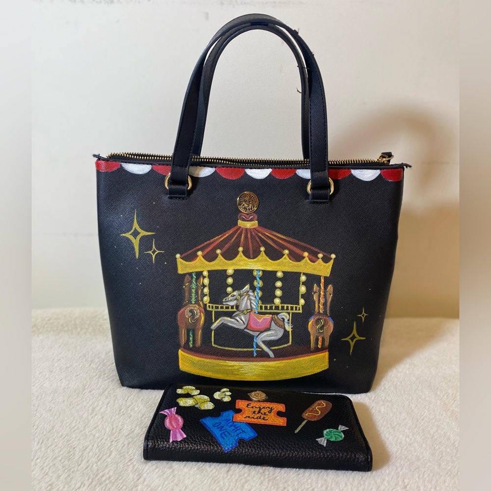 Enjoy The Ride Hand-Painted Tote Bag & Wallet Set